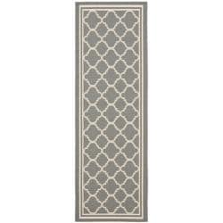 Now Sale Safavieh Dark Grey/ Beige Indoor Outdoor Rug (2'4 x 9'11)