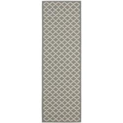 Best Shopping Safavieh Dark Grey/ Beige Indoor Outdoor Rug (2'4 x 6'7)