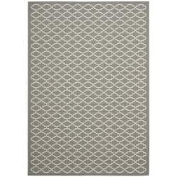 Find Shop Safavieh Dark Grey/ Beige Indoor Outdoor Geometric Rug (8' x 11' 2")