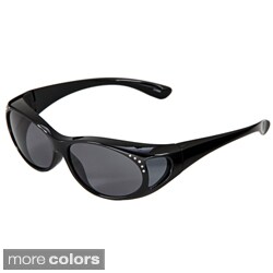 Hot Optix Women's Jeweled Polarized Over-the-Glass Wrap Sunglasses