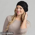 Calvin Klein Women's Sequined Cable Beret Hat FINAL SALE