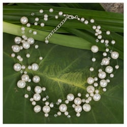 Pearl 'Ivory Fishnet' Necklace (4 mm and 10 mm) (Thailand)