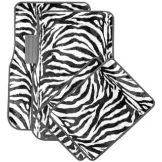 Safari Zebra Carpet Car Floor Mats (Set of 4)