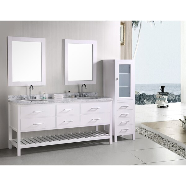 Design Element London 72inch Double Sink Bathroom Vanity Set 