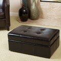 Christopher Knight Home Veranda Black Leather Storage Ottoman