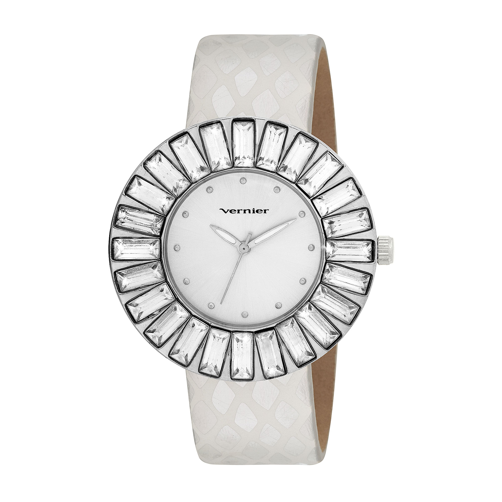 Vernier Woman's V11101SS Baguette Sunray Crystal Watch