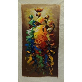 Bernard Mensah Unframed 'Women of Hope' Original Painting (Ghana)