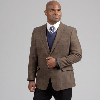 Tommy Hilfiger Men's Brown Plaid Wool Sportcoat