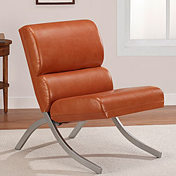 Low Price Rialto Rust Faux Leather Chair