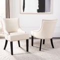 Loire Cream Leather Nailhead Dining Chairs (Set of 2)