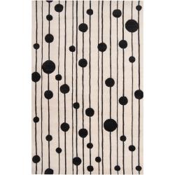 ===>  Candice Olson Hand-tufted Ivory Chartres Geometric Wool Rug (5' x 8')