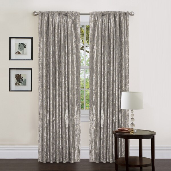 Lush Decor Gold Sequin Silver 84-inch Angelica Curtain Panel