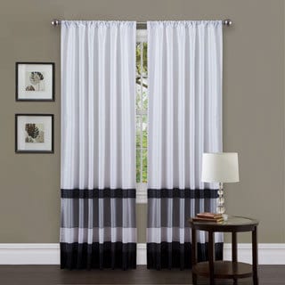 Lush Decor White/ Black 84-inch Iman Curtain Panel