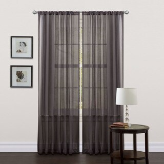 Lush Decor Black 84-inch Liam Curtain Panels (Set of 2)