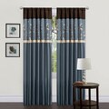 Lush Decor Blue/ Brown 84-inch Cocoa Blossom Curtain Panels (Set of 2)
