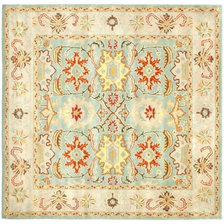 Find Cheap Price Safavieh Handmade Treasures Light Blue/ Ivory Wool Rug (8' Square)