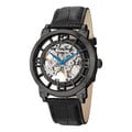 Stuhrling Original Men's Winchester 44 Skeleton Automatic Black Leather Strap Watch