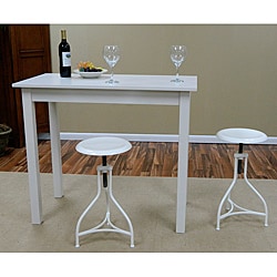 Antique White Pavina Pub Bar Table