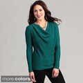 Cullen Women's Cashmere Long-sleeve Drape Neck Sweater