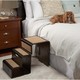 Two-in-one Convertible Walnut-finish 1-2-3 Pet Step with Hand Grip