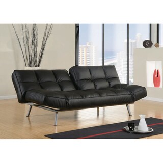 Abbyson Living Milano Black Convertible Euro Sofa Lounger