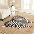 Handpicked Hacienda Argentinian Zebra Print Cowhide Leather Rug (5' x 7')