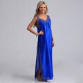 Women's Royal Blue Lace-trimmed Long Nightgown