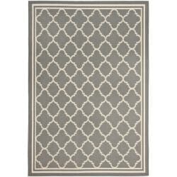 Compare Price Safavieh Poolside Anthracite/ Beige Indoor Outdoor Rug (6'7 x 9'6)