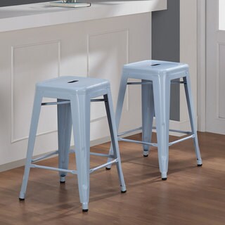 Best Shopping Tabouret 24-inch Blue Counter Stool (Set of 2)