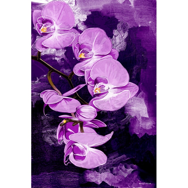 Maxwell Dickson 'Purple Orchid' Canvas Wall Art 14133547 Overstock