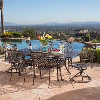 Great Prices Christopher Knight Home Vallarta Expandable Cast Aluminum Dining Set (Set of 7)