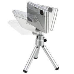 INSTEN Silver Mini Retractable Tripod w/ Ball Head & Foldable Legs