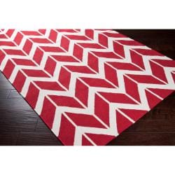 Jill Rosenwald Hand-woven Red Sasquatch Wool Rug (8' x 11')