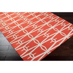 Jill Rosenwald Hand-woven Orange Derze Wool Rug (8' x 11')