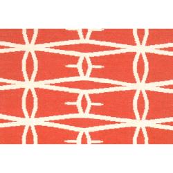 Jill Rosenwald Hand-woven Orange Derze Wool Rug (8' x 11')