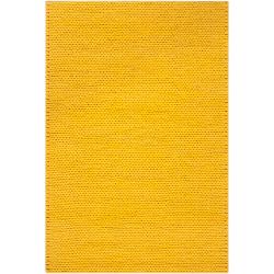 Low Price Hand-woven Yellow Vinci New Zealand Wool Soft Braided Texture Rug (8' x 10')