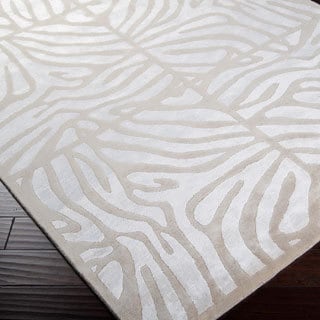 --->  Candice Olson Hand-knotted Beige Tortoy White Animal Pattern Wool Rug (8' x 11')