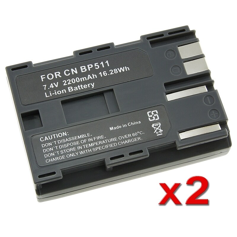 INSTEN Battery for Canon EOS/ 20D/ 30D/ 40D/ 5D/ 10D/ 50D/ BP511 (Pack