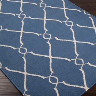 Jill Rosenwald Hand-woven Blue Brewer Wool Rug (3'6 x 5'6)