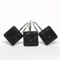 Black Crystal Onyx and Silvertone Shower Curtain Hooks (12 Pack)