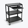 Luxor Adjustable Steel A/V Cart with Keyboard Shelf