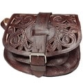 Chocolate Cut Leather Saddle Bag (Morocco)