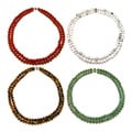 Pearlz Ocean Sterling Silver Gemstone 2-Row Necklace