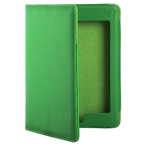 Green Faux-Leather Interior-pocket Case for Amazon Kindle Touch