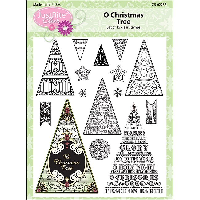 JustRite Christmas Tree Clear Stamp Set (15pieces) Overstock