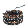 Amazonite Crystal Snake Cord Leather Wrap Bracelet (Thailand)