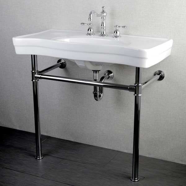 Imperial Vintage 36 Inch Wall Mount Chrome Pedestal Bathroom Sink Vanity 14149368 Overstock 