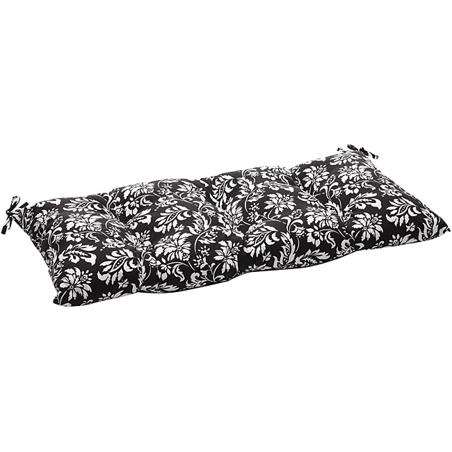 Outdoor Black/ White Floral Tufted Loveseat Cushion 14149593 Shopping Big