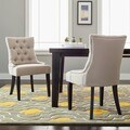 Marseille Beige Linen Nailhead Dining Chairs (Set of 2)