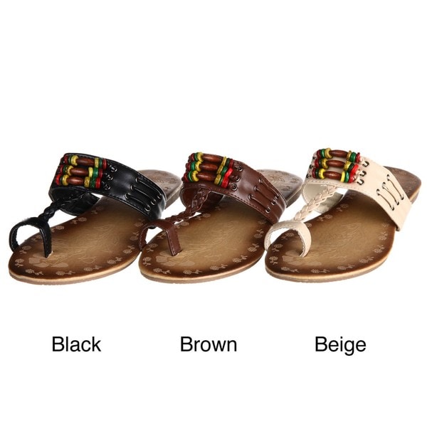 Lasonia Women's Toe Loop Sandals FINAL SALE - Overstockâ„¢ Shopping ...